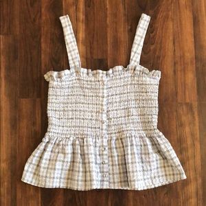 Forever 21 Frill Smocked Crop Tank Top